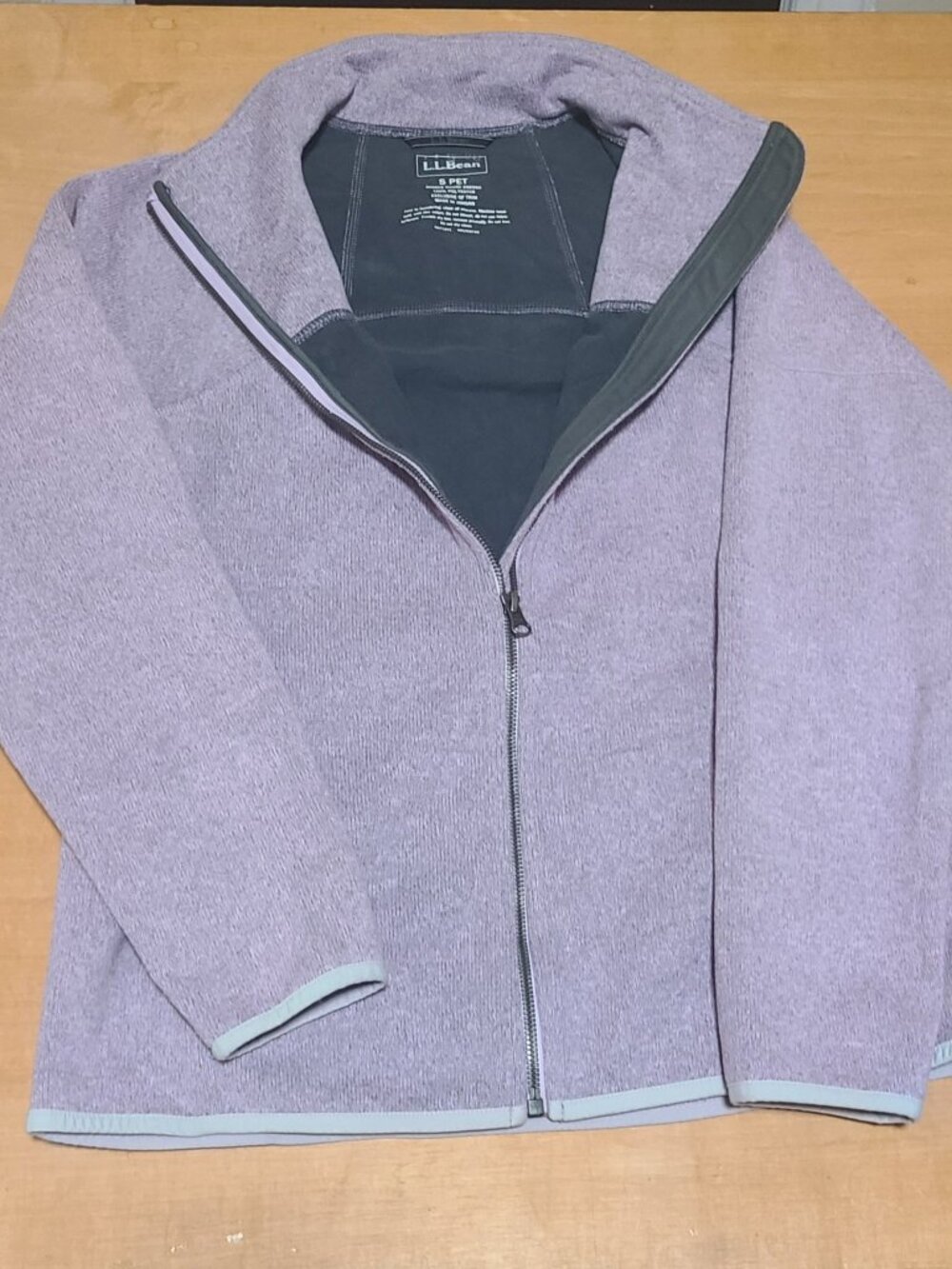 L.L.Bean Women's Full-Zip Fleece Jacket, Light Purple, Size S Petite